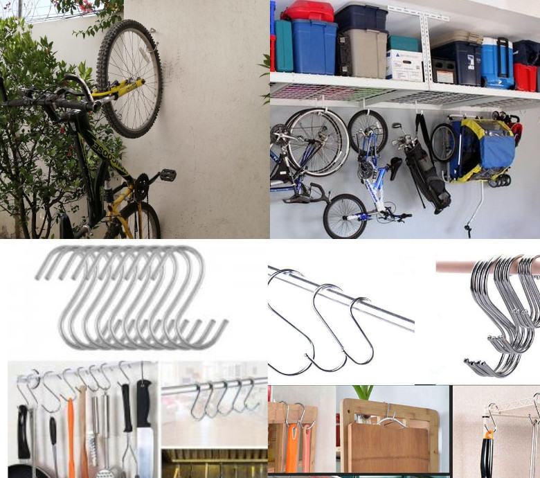 Ganchos para uso en el hogar como para colgar bicicletas o colgar macetas